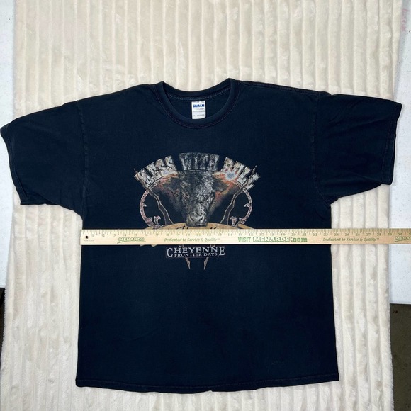 Wester Bull Vintage Faded Distressed XL Black Brown Graphic Short Sleeve T-Shirt - Picture 3 of 7